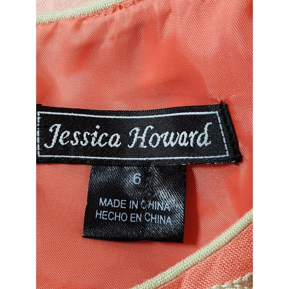 Jessica Howard Sleeveless Linen Floral Embroidered Shift Dress Size 6 - Picture 4 of 6